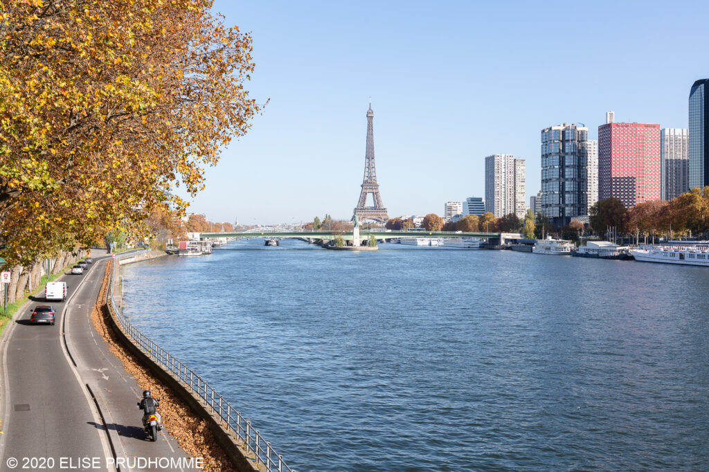 Eiffel Tower with the Seine in Paris 16